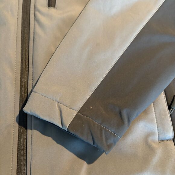GH BASS EARTH Men’s Size Large Jacket Softshell Fleece Lined Full Zip Pockets - Picture 2 of 7